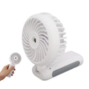 Portable Handheld Misting Fan Personal Mist Fan Spray Water Mist Fan Foldable Mini Cooling Fans 4000mAh Battery 3 Speed White