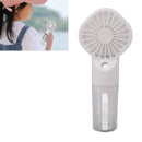 Portable Handheld Misting Fan USB Rechargeable Water Spray Mist Fan with 4 Gear Speed White