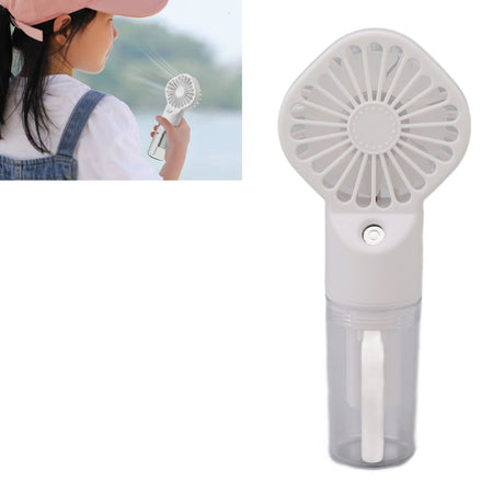 Portable Handheld Misting Fan USB Rechargeable Water Spray Mist Fan with 4 Gear Speed White