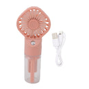 Portable Handheld Misting Fan USB Rechargeable Water Spray Mist Fan with 4 Gear Speed Pink