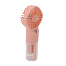 Portable Handheld Misting Fan USB Rechargeable Water Spray Mist Fan with 4 Gear Speed Pink