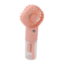 Portable Handheld Misting Fan USB Rechargeable Water Spray Mist Fan with 4 Gear Speed Pink
