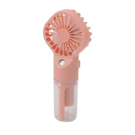 Portable Handheld Misting Fan USB Rechargeable Water Spray Mist Fan with 4 Gear Speed Pink