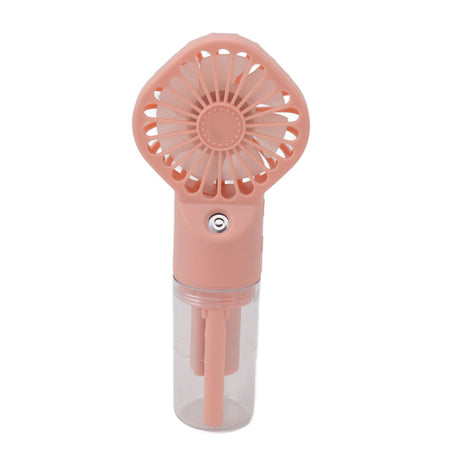 Portable Handheld Misting Fan USB Rechargeable Water Spray Mist Fan with 4 Gear Speed Pink