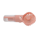 Portable Handheld Misting Fan USB Rechargeable Water Spray Mist Fan with 4 Gear Speed Pink