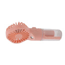 Portable Handheld Misting Fan USB Rechargeable Water Spray Mist Fan with 4 Gear Speed Pink