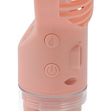 Portable Handheld Misting Fan USB Rechargeable Water Spray Mist Fan with 4 Gear Speed Pink