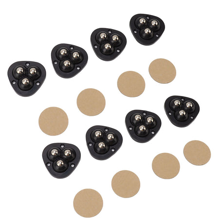 8PCS Mini Caster Wheels Self Adhesive 360 Degrees Swivel Easy Installation Stainless Steel Sticky Pulley for Appliance