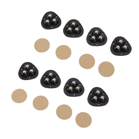 8PCS Mini Caster Wheels Self Adhesive 360 Degrees Swivel Easy Installation Stainless Steel Sticky Pulley for Appliance