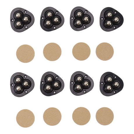 8PCS Mini Caster Wheels Self Adhesive 360 Degrees Swivel Easy Installation Stainless Steel Sticky Pulley for Appliance