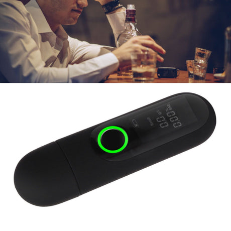 Digital Alcohol Tester High Accuracy LCD HD Display USB Rechargeable Portable Breath Tester for Home Use Black