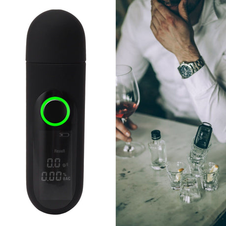 Digital Alcohol Tester High Accuracy LCD HD Display USB Rechargeable Portable Breath Tester for Home Use Black