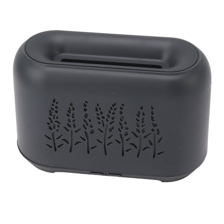 Flame Aroma Diffuser Quiet Auto Off Protection USB Essential Oil Diffuser Humidifier with Colorful Light 130ml Grayish Black