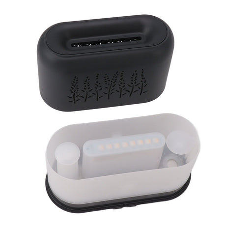 Flame Aroma Diffuser Quiet Auto Off Protection USB Essential Oil Diffuser Humidifier with Colorful Light 130ml Grayish Black