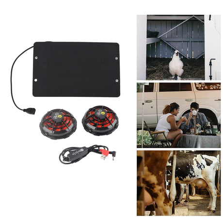 10W Solar Fan Outdoor Solar Powered Fan IPX7 Waterproof Shed Chicken Coop Greenhouse Import Export Exhaust Fan