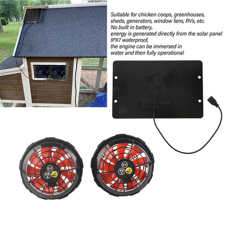 10W Solar Fan Outdoor Solar Powered Fan IPX7 Waterproof Shed Chicken Coop Greenhouse Import Export Exhaust Fan