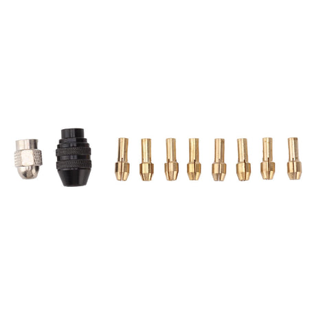 Drill Chuck Collet Set for Replacement 4485 Brass Quick Change Rotary Drill Nut Tool Set With 2 Nut 8 Brass Collet