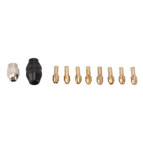 Drill Chuck Collet Set for Replacement 4485 Brass Quick Change Rotary Drill Nut Tool Set With 2 Nut 8 Brass Collet