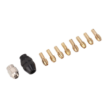 Drill Chuck Collet Set for Replacement 4485 Brass Quick Change Rotary Drill Nut Tool Set With 2 Nut 8 Brass Collet