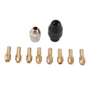 Drill Chuck Collet Set for Replacement 4485 Brass Quick Change Rotary Drill Nut Tool Set With 2 Nut 8 Brass Collet