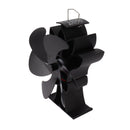 Heat Powered Stove Fan 6 Blade Aluminum Alloy Low Noise Wood Stove Fireplace Fan for Home Log Burning Stove Black