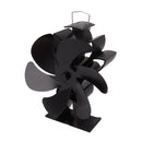 Heat Powered Stove Fan 6 Blade Aluminum Alloy Low Noise Wood Stove Fireplace Fan for Home Log Burning Stove Black