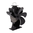 Heat Powered Stove Fan 6 Blade Aluminum Alloy Low Noise Wood Stove Fireplace Fan for Home Log Burning Stove Black
