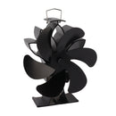 Heat Powered Stove Fan 6 Blade Aluminum Alloy Low Noise Wood Stove Fireplace Fan for Home Log Burning Stove Black