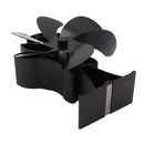 Heat Powered Stove Fan 6 Blade Aluminum Alloy Low Noise Wood Stove Fireplace Fan for Home Log Burning Stove Black