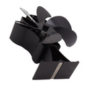 Heat Powered Stove Fan 6 Blade Aluminum Alloy Low Noise Wood Stove Fireplace Fan for Home Log Burning Stove Black