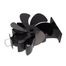 Heat Powered Stove Fan 6 Blade Aluminum Alloy Low Noise Wood Stove Fireplace Fan for Home Log Burning Stove Black