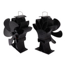Heat Powered Stove Fan 6 Blade Aluminum Alloy Low Noise Wood Stove Fireplace Fan for Home Log Burning Stove Black