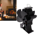 Heat Powered Stove Fan 6 Blade Aluminum Alloy Low Noise Wood Stove Fireplace Fan for Home Log Burning Stove Black