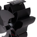 Heat Powered Stove Fan 6 Blade Aluminum Alloy Low Noise Wood Stove Fireplace Fan for Home Log Burning Stove Black