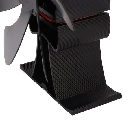 Heat Powered Stove Fan 6 Blade Aluminum Alloy Low Noise Wood Stove Fireplace Fan for Home Log Burning Stove Black