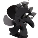 Heat Powered Stove Fan 6 Blade Aluminum Alloy Low Noise Wood Stove Fireplace Fan for Home Log Burning Stove Black