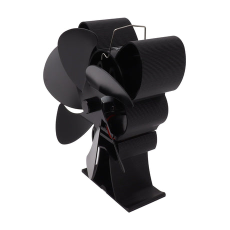 6 Blade Heat Powered Stove Fan for Wood Fireplace Chimney Fireplace Fan Increases Warm Air Silent Operation Black