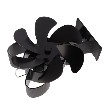 6 Blade Heat Powered Stove Fan for Wood Fireplace Chimney Fireplace Fan Increases Warm Air Silent Operation Black