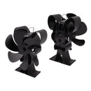 6 Blade Heat Powered Stove Fan for Wood Fireplace Chimney Fireplace Fan Increases Warm Air Silent Operation Black
