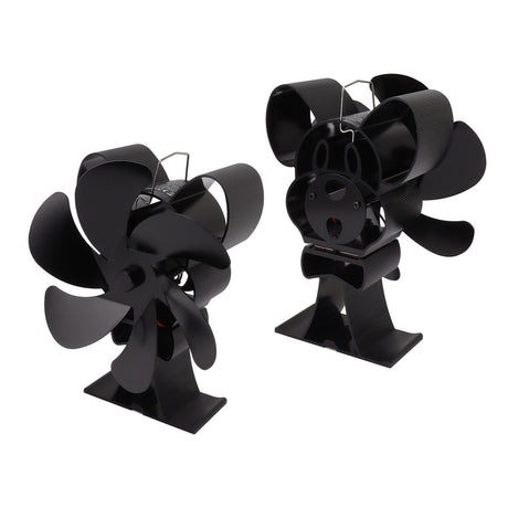 6 Blade Heat Powered Stove Fan for Wood Fireplace Chimney Fireplace Fan Increases Warm Air Silent Operation Black