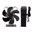 6 Blade Heat Powered Stove Fan for Wood Fireplace Chimney Fireplace Fan Increases Warm Air Silent Operation Black