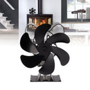 6 Blade Heat Powered Stove Fan for Wood Fireplace Chimney Fireplace Fan Increases Warm Air Silent Operation Black