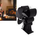6 Blade Heat Powered Stove Fan for Wood Fireplace Chimney Fireplace Fan Increases Warm Air Silent Operation Black