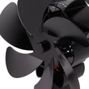 6 Blade Heat Powered Stove Fan for Wood Fireplace Chimney Fireplace Fan Increases Warm Air Silent Operation Black