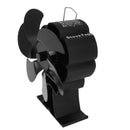 Black 6 Blade Heat Powered Stove Fan Thermodynamically Driven Fireplace Fan for Heat Dissipation
