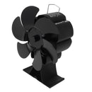 Black 6 Blade Heat Powered Stove Fan Thermodynamically Driven Fireplace Fan for Heat Dissipation