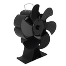 Black 6 Blade Heat Powered Stove Fan Thermodynamically Driven Fireplace Fan for Heat Dissipation