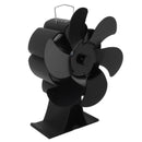 Black 6 Blade Heat Powered Stove Fan Thermodynamically Driven Fireplace Fan for Heat Dissipation