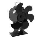 Black 6 Blade Heat Powered Stove Fan Thermodynamically Driven Fireplace Fan for Heat Dissipation