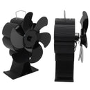 Black 6 Blade Heat Powered Stove Fan Thermodynamically Driven Fireplace Fan for Heat Dissipation